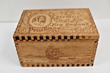 Caixa de publicidade vintage de madeira pirográfico Priscilla Maid of New England comprar usado  Enviando para Brazil