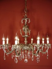 LUSTRE QUERUBINS PRATA NÍQUEL CRISTAL LÂMPADA DE TETO 8 LÂMPADAS LATÃO Ø 28" comprar usado  Enviando para Brazil
