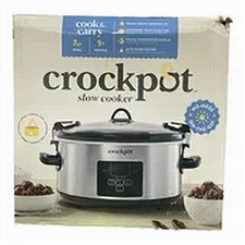 Temporizador digital Crock-Pot 7 quartos programável Cook & Carry fogão lento extra grande comprar usado  Enviando para Brazil