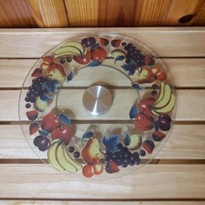 Toca-discos vintage 12" vidro temperado preguiçoso Susan design de frutas rotativas, usado comprar usado  Enviando para Brazil