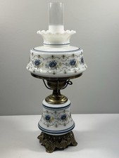 Lâmpada Quoizel Abigail Adams azul floral 20" furacão - COMPLETA E FUNCIONANDO comprar usado  Enviando para Brazil