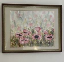 Expressionist watercolour popp for sale  MARKET HARBOROUGH