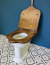 assento sanitário estilo trono tradicional carvalho escuro maciço comprar usado  Enviando para Brazil