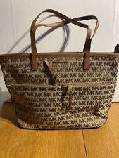 Bolsa de ombro Michael Kors Kempton Signature marrom couro jacquard LOGOTIPO comprar usado  Enviando para Brazil