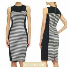 Vestido listrado Michael Kors preto/branco painel liso tamanho 10, usado comprar usado Vestido listrado Michael Kors preto/branco painel liso tamanho 10, usado comprar usado  Enviando para Brazil