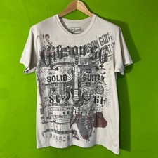 Camiseta masculina média Y2K Gibson SG guitarra estampa gráfica música tocada no mundo comprar usado  Enviando para Brazil