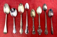 Lote de 8 colheres pequenas vintage prata placa lembrança bebê criança mix padrão marca comprar usado  Enviando para Brazil