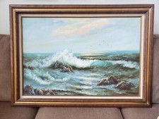 Vtg 24x36 seascape for sale  Stevenson Ranch