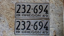 Oregon 1949 license for sale  Medford