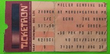 Usado, Ingresso vintage Echo & The Bunnymen / New Order 1987 comprar usado  Enviando para Brazil