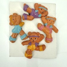 Conjunto de 4 ímãs de geladeira vintage anos 80 ursinho de pelúcia aeróbica ioga retrô exercício fofo comprar usado  Enviando para Brazil