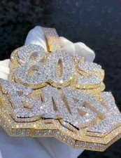 Usado, Pingente de bebê redondo de moissanita real 4 quilates personalizado anos 80 folheado a ouro amarelo 14K comprar usado  Enviando para Brazil