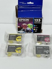 Cartuchos de tinta genuínos Epson 125 preto, magenta e (2) amarelo lacrados de fábrica comprar usado  Enviando para Brazil