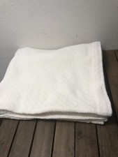 Usado, Cobertor térmico Wamsutta 100% algodão tecido marfim tamanho completo 84x94" texturizado em excelente estado usado comprar usado  Enviando para Brazil