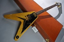 Guitarra elétrica Gibson Custom Shop 1958 Korina Flying V reedição preta Pickguard comprar usado  Enviando para Brazil