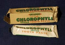 Caja de pasta de dientes de clorofila de menta verde W.W. Wrigley vintage de 1920 y tubo original segunda mano  Embacar hacia Mexico