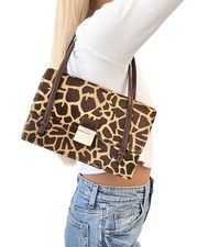 Bolsa de ombro FENDI vintage logotipo girafa estampa animal marrom prata cabelo de bezerro comprar usado  Enviando para Brazil