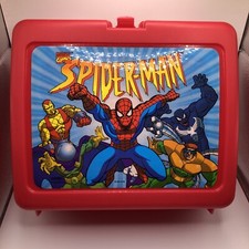 Lancheira de plástico vermelha vintage 1995 The Amazing Spider-Man somente comprar usado  Enviando para Brazil