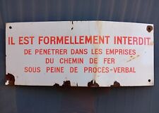 Sncf plaque émaillée d'occasion  France