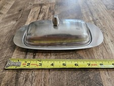 Prato de manteiga de aço inoxidável com tampa de bandeja comprar usado  Enviando para Brazil