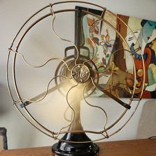 Antigo ventilador de lâmina de latão General Electric GE gaiola de latão industrial 17,5 "antigo comprar usado  Enviando para Brazil
