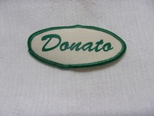 DONATO  USED SILK SCREEN VINTAGE SEW ON NAME PATCH TAGS OVAL GREEN ON WHITE comprar usado  Enviando para Brazil