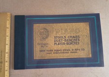 New York Piano Stool Mfr Co (1894) CATALOGUE Stools Chairs Duet+ Player Benches segunda mano  Embacar hacia Mexico