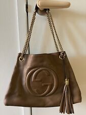 Bolsa de ombro Gucci Soho Camelia Cellarius logotipo GG corrente de couro 308982 autêntica comprar usado  Enviando para Brazil