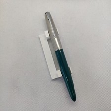 Caneta-tinteiro verde vintage Parker 21 com tampa de aço feita nos EUA, usado comprar usado  Enviando para Brazil