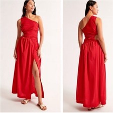 Vestido Abercrombie popeline vermelho algodão um ombro fenda frontal corte lateral LP comprar usado Vestido Abercrombie popeline vermelho algodão um ombro fenda frontal corte lateral LP comprar usado  Enviando para Brazil