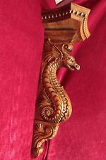 Grande suporte de parede de madeira prateleira/corbel/console esculpido em dragão de madeira de amieiro 21" comprar usado  Enviando para Brazil