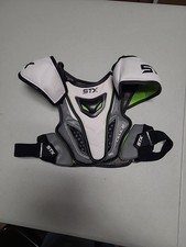 Protetor de peito STX Cell III lacrosse ombreiras juvenil branco preto pequeno comprar usado  Enviando para Brazil