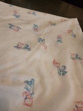 Lençol de berço vintage branco com rosa gato azul cachorro pin de segurança ajustado infantil  comprar usado  Enviando para Brazil
