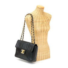 Bolsa corrente de ombro CHANEL mademoiselle pele de cordeiro ferragem dourada marrom escuro/dourado comprar usado  Enviando para Brazil