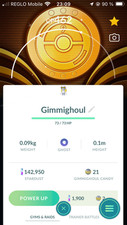 Shiny Gimmighoul Special Background Mini PTC 142k Stardust Pokemon Go, usado comprar usado  Enviando para Brazil