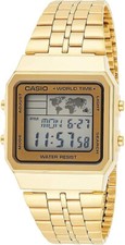 Relógio masculino Casio World Time aço inoxidável tom dourado A500WGA-9D - Novo sem etiquetas comprar usado  Enviando para Brazil