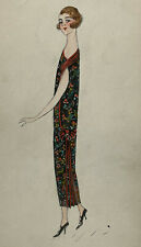 Vestido Feminino Original Design Aquarela Alta Moda Art Deco XX°, usado comprar usado  Enviando para Brazil