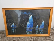 Vintage chinese picture for sale  WIMBORNE