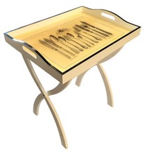 Bandeja de mordomo vintage mesa talheres estampa removível superior dobrável pernas retrô comprar usado  Enviando para Brazil