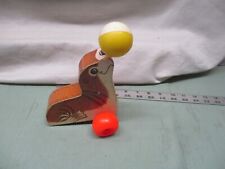 Vintage Fisher Price Pull Toy Seal 694 bola amarela Suzie Sea Lion balanceamento de madeira comprar usado  Enviando para Brazil