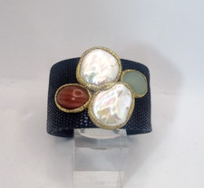 Bracciale pelle perle usato  Palermo