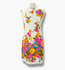 Usado, Vestido justo feminino vintage anos 60 psicodélico flor jardim festa casca pano pequeno comprar usado  Enviando para Brazil