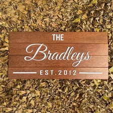 Placa de madeira esculpida nome Faimly/loja/lugares públicos personalizada placa de data Est comprar usado  Enviando para Brazil