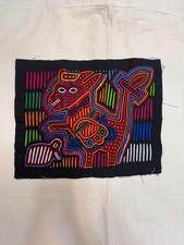 Lindo aplique vintage costurado à mão Kuna Mola Panamá arte popular têxtil parede pendurar comprar usado  Enviando para Brazil