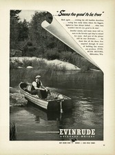 1945 EVINRUDE Motor de popa barco pescador pescador impressão vintage anúncio comprar usado  Enviando para Brazil