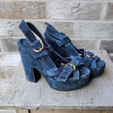 Blue suede platform for sale  SOUTHAMPTON