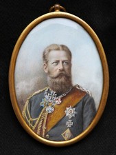 Miniatura Gouache Retrato Emperador Alemania Rey Prusia frédéric III Kaiser, usado comprar usado  Enviando para Brazil