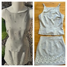 Usado, Vintage Anos 90 BYER TOO! Conjunto de terno mini saia tamanho 7 Jr cinza cami top Y2K +🎁 comprar usado  Enviando para Brazil