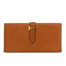 Carteira bifold longa de couro HERMES Bearn Veau Epsom laranja/7BF0036 comprar usado  Enviando para Brazil