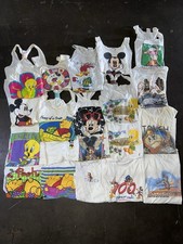 Lote de 20 camisetas regata vintage por atacado pacote gráfico anos 90 Disney Mickey desenho animado comprar usado  Enviando para Brazil
